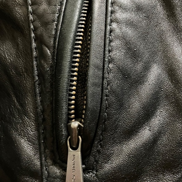 MICHAEL KORS GENUINE LEATHER MOTO JACKET SIZE XL - Picture 10 of 13